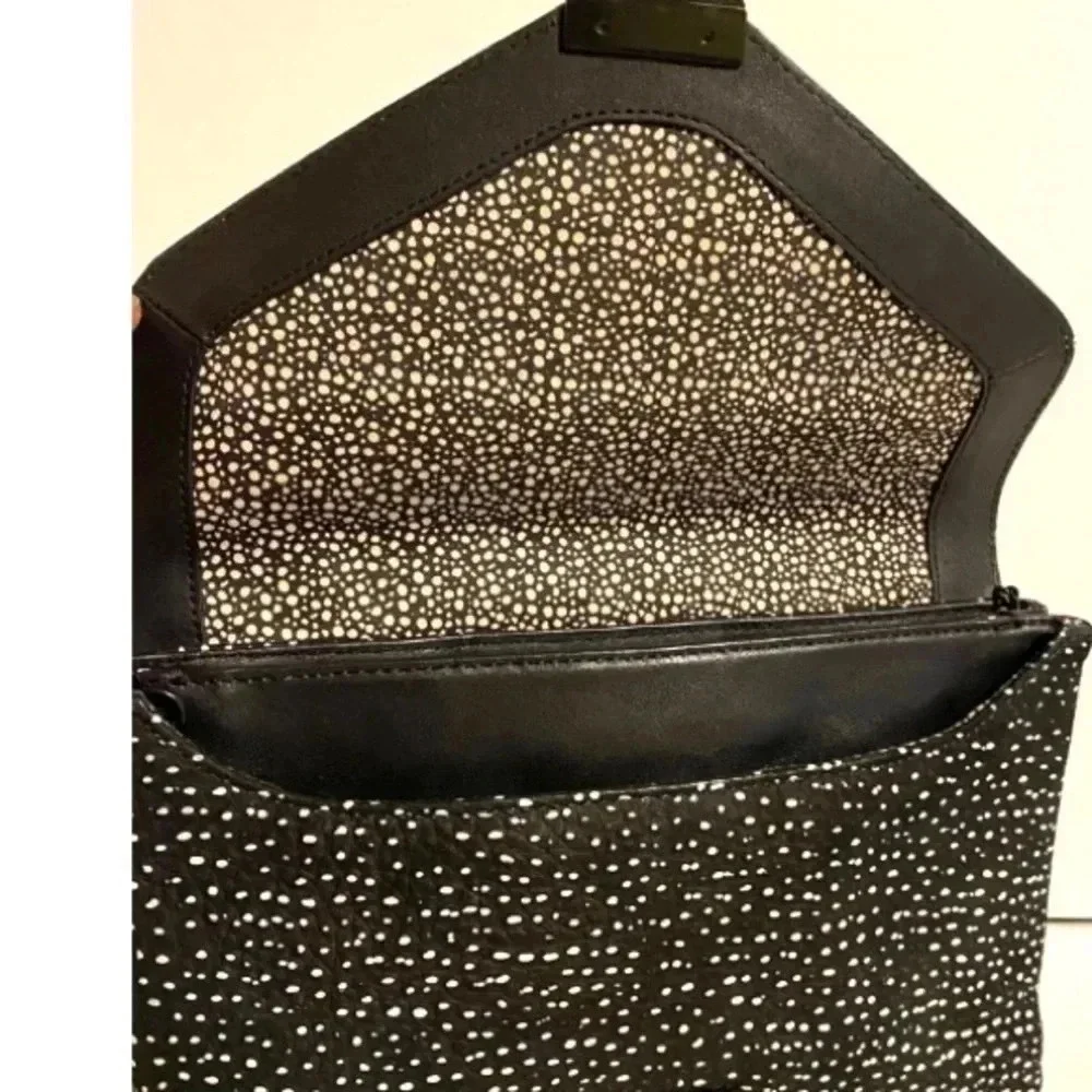 Loeffler Randall multicolors leather/ embossed crossbody handbag